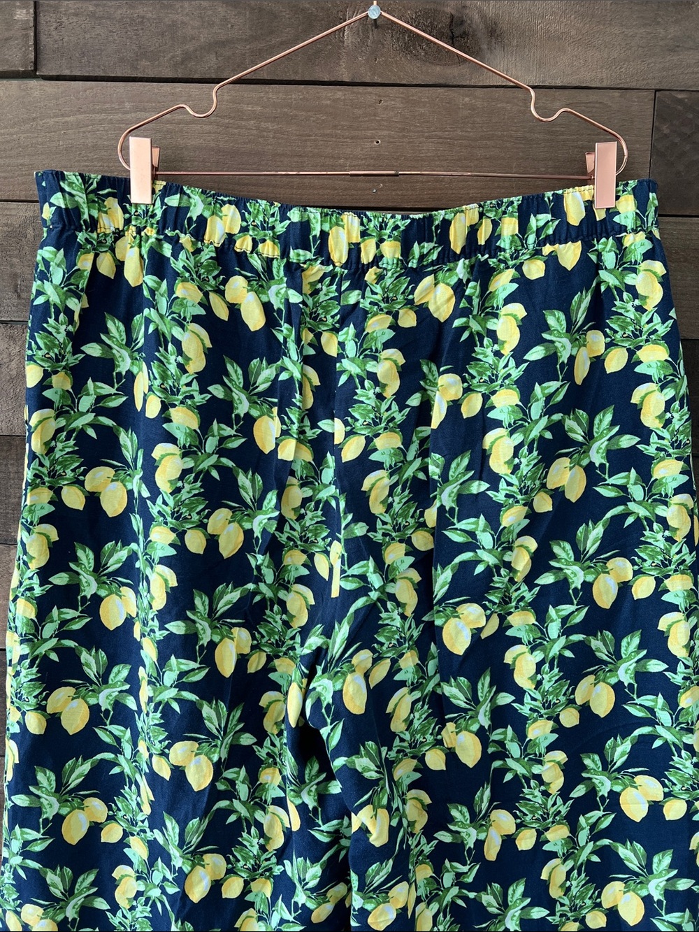 LOFT Women's Lemon Print Fluid Linen Wide Leg Crop Pants Size XXL - Picture 6 of 8